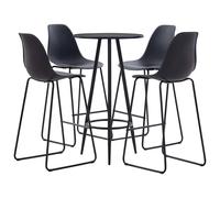 Vidaxl Ensemble De Bar 5 Pcs Plastique Noir Noir