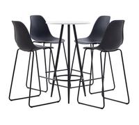 Ensemble de Bar 3 pcs Plastique Noir Mobilier Pub Comptoir Bistrot vidaXL