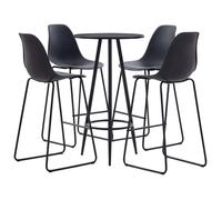 Vidaxl Ensemble De Bar 5 Pcs Plastique Noir Noir
