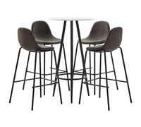 Vidaxl Ensemble De Bar 5 Pcs Tissu Gris Foncé
