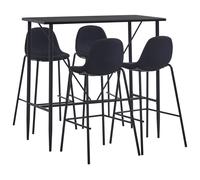 Ensemble De Bar 5 Pcs Tissu Noir Noir
