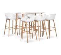 Vidaxl Ensemble De Bar 7 Pcs Blanc Blanc