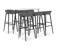 vidaXL Ensemble de bar 7 pcs Blanc et gris