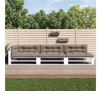 Vidaxl Ensemble De Bar 7 Pcs Blanc Et Gris Blanc