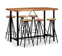 Vidaxl Ensemble De Bar 7 Pcs Bois D'acacia Massif Et De Récupération Multicolore