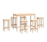 Ensemble de Bar 7 pcs Bois de Pin Table de Pub Bistro Salle à Manger vidaXL