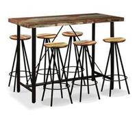 Ensemble De Bar 7 Pcs Bois Massif Recyclé Vidaxl Vidaxl