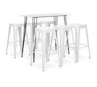vidaXL Ensemble de bar 7 pièces Blanc