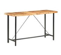 vidaXL Ensemble de bar 9 pcs Bois d'acacia solide et cuir véritable Brun