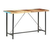 vidaXL Ensemble de bar 9 pcs Bois de récupération et cuir véritable Brun G