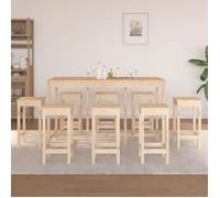 vidaXL Ensemble de Bar 9 pcs Ensemble de Meubles de Bistro Meubles de Salle à Manger Cuisine Mobilier de Pub Intérieur Bois 3124717
