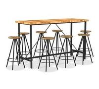 vidaXL Ensemble de Bar 9 pcs Mobilier de Salle à Manger Table et Tabourets de Bar Restaurant Restaurant Maison Récupération Massif Bois d'Acacia Brun G