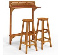 Vidaxl Ensemble De Bar De Balcon 3 Pcs Bois D'acacia Massif