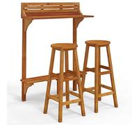 vidaXL Ensemble de bar de balcon 3116003 bois d'acacia massif 3 pièces