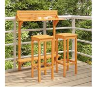 vidaXL Ensemble de bar de balcon 3 pcs Bois d'acacia solide 310254