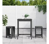 Vidaxl Ensemble De Bar De Jardin 3 Pcs Gris Bois De Pin Massif Gris
