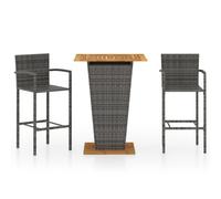Vidaxl Ensemble De Bar De Jardin 3 Pcs Gris Gris