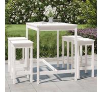 Vidaxl Ensemble De Bar De Jardin 5 Pcs Blanc Bois Massif De Pin