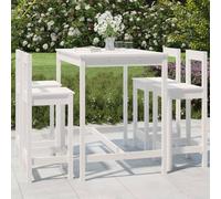 Vidaxl Ensemble De Bar De Jardin 5 Pcs Blanc Bois Massif De Pin
