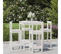 Ensemble de bar de jardin 5 pcs blanc bois massif de pin, ensemble de bar, ensemble de meubles, ensemble de bar 3154741