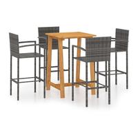 Vidaxl Ensemble De Bar De Jardin 5 Pcs Gris