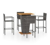 Vidaxl Ensemble De Bar De Jardin 5 Pcs Gris Gris