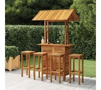 vidaXL Ensemble de bar de jardin 5 pcs Table et tabourets de bistrot Bois 3116009