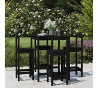 Vidaxl Ensemble De Bar De Jardin 5 Pcs Noir Bois De Pin Massif