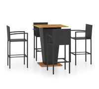 Vidaxl Ensemble De Bar De Jardin 5 Pcs Noir Noir