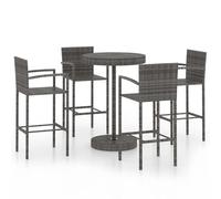 vidaXL Ensemble de bar de jardin 5 pcs Résine tressée Gris