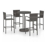 Vidaxl Ensemble De Bar De Jardin 5 Pcs Résine Tressée Gris Gris