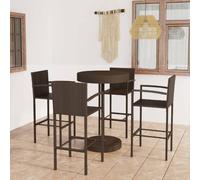 Vidaxl Ensemble De Bar De Jardin 5 Pcs Résine Tressée Marron