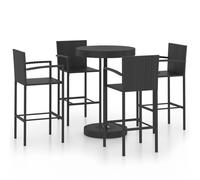Vidaxl Ensemble De Bar De Jardin 5 Pcs Résine Tressée Noir Noir