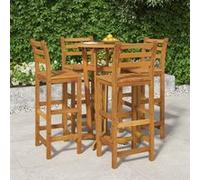 vidaXL Ensemble de Bar de Jardin 5 pcs, Table et Chaises avec Repose-Pieds, Ensemble de Meubles de Terrasse Extérieur, Bois 3154383