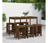 Vidaxl Ensemble De Bar De Jardin 7 Pcs Marron Miel Bois De Pin Massif