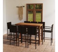 Vidaxl Ensemble De Bar De Jardin 9 Pcs Marron