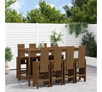 Vidaxl Ensemble De Bar De Jardin 9 Pcs Marron Miel Bois De Pin Massif