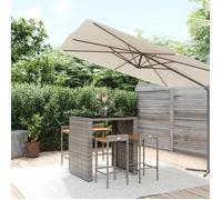 vidaXL Ensemble de bar jardin 5 pcs gris poly rotin/bois massif acacia 3187685