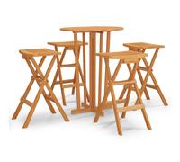 Vidaxl Ensemble De Bar Pliable 5 Pcs Bois De Teck Massif