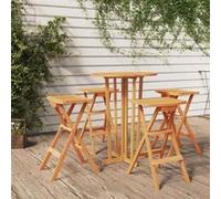 Ensemble de bar pliable 5 pcs Bois de teck massif , ensemble de bar en bois, ensemble de bar pliable, ensemble de 3100778