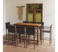 vidaXL ensemble de barres de jardin 9 pièces gris