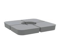 Base de parasol - Ensemble 4pcs - Polypropylène - Gris clair - Dimensions 100x100cm