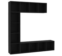 VidaXL Ensemble de bibliothèque/meuble TV 3 pcs Noir 180x30x180 cm
