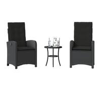Ensemble de Bistro avec Coussins Chaises 3 pcs Marron Résine Tressée vidaXL