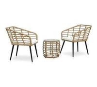 Ensemble de Bistro 3 pcs Résine Tressée Salon de Jardin Mobilier Patio vidaXL