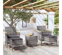 Ensemble de Bistro 5 pcs Meubles d'Extérieur Mobilier de Patio Meubles de Terrasse Mobilier de Jardin Résine Tressée 3058375