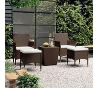 Ensemble de Bistro 5 pcs Mobilier d'Extérieur Ensemble de Meubles de Terrasse Mobilier de Jardin Résine Tressée et 3058371