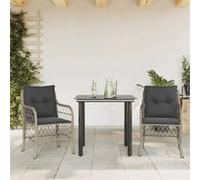 Ensemble de Bistro avec Coussins 3 pcs, Table et Chaises de Jardin, Ensemble de Meubles d'Extérieur Balcon, Moderne, 3212173