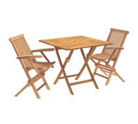 vidaXL Ensemble de Bistro de Jardin Pliable 3 Pièces 3 pc Naturel