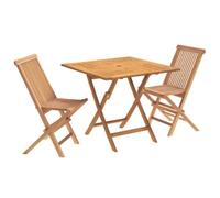 vidaXL Ensemble de Bistro de Jardin Pliable 3 Pièces Naturel